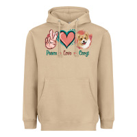 Mushroom Peace Love Corgi Heavyweight Hoodie - Jasminsmagicworld