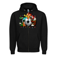 Black joy with soccer element and Christmas Zipper Hoodie - AdoDesignShop