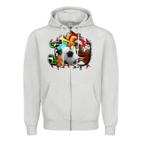 Dove Grey joy with soccer element and Christmas Zipper Hoodie - AdoDesignShop