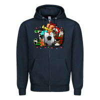 Navy joy with soccer element and Christmas Zipper Hoodie - AdoDesignShop
