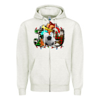 Oatmeal Heather joy with soccer element and Christmas Zipper Hoodie - AdoDesignShop