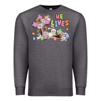 Charcoal Heather he lives with bunnys and eggs Premium Sweatshirt - MaliasSmallBusiness