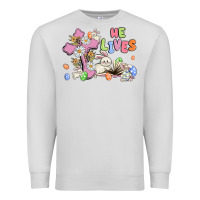 Dove Grey he lives with bunnys and eggs Premium Sweatshirt - MaliasSmallBusiness