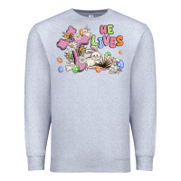 Heather Grey he lives with bunnys and eggs Premium Sweatshirt - MaliasSmallBusiness