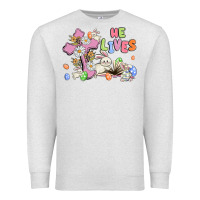 Oatmeal Heather he lives with bunnys and eggs Premium Sweatshirt - MaliasSmallBusiness
