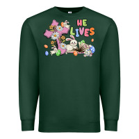 Sports Green he lives with bunnys and eggs Premium Sweatshirt - MaliasSmallBusiness