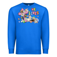 True Royal he lives with bunnys and eggs Premium Sweatshirt - MaliasSmallBusiness