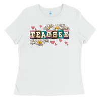 White daisy teacher Ladies Tee - AdoDesignShop