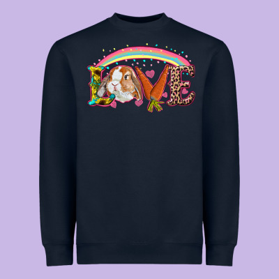 Heavyweight Sweatshirt Easter Bunny Love With Rainbow