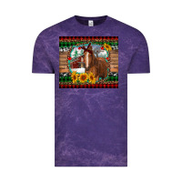 Cloud Purple christmas farm and horse Vintage Tee - RanaPortraitStore