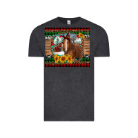 Vintage Black christmas farm and horse Vintage Tee - RanaPortraitStore