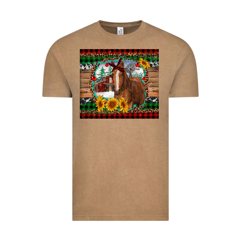 Christmas Farm And Horse Vintage Tee by RanaPortraitStore | Teevron
