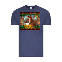 Vintage Denim christmas farm and horse Vintage Tee - RanaPortraitStore