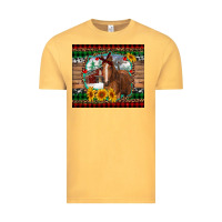 Vintage Mustard christmas farm and horse Vintage Tee - RanaPortraitStore