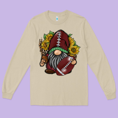 Football Gnome Long Sleeve Tee Designed By Racoondesign