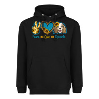 Black Peace Love Cocker Spaniel Heavyweight Hoodie - Jasminsmagicworld