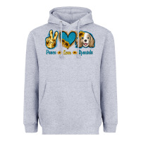 Heather Grey Peace Love Cocker Spaniel Heavyweight Hoodie - Jasminsmagicworld