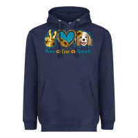 Navy Peace Love Cocker Spaniel Heavyweight Hoodie - Jasminsmagicworld