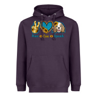 Plum Peace Love Cocker Spaniel Heavyweight Hoodie - Jasminsmagicworld