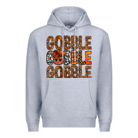 Heather Grey western gobble with turkey bbs Premium Hoodie - BundleAndBundleShop