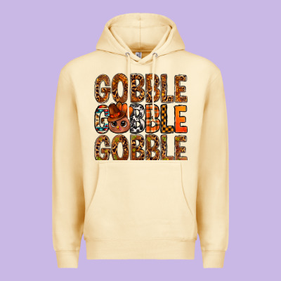 Western Gobble With Turkey Bbs Premium Hoodie Designed By Bundleandbundleshop