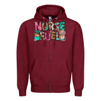 Burgundy nurse fuel coffee cups Zipper Hoodie - Jasminsmagicworld