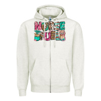 Oatmeal Heather nurse fuel coffee cups Zipper Hoodie - Jasminsmagicworld