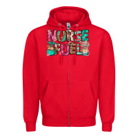 Red nurse fuel coffee cups Zipper Hoodie - Jasminsmagicworld