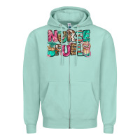 Seafoam nurse fuel coffee cups Zipper Hoodie - Jasminsmagicworld