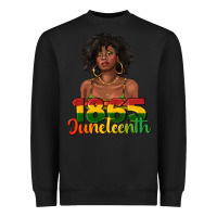 Black 1865 juneteenth with afro black woman Heavyweight Sweatshirt - texasbilliewilder