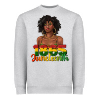 Heather Grey 1865 juneteenth with afro black woman Heavyweight Sweatshirt - texasbilliewilder