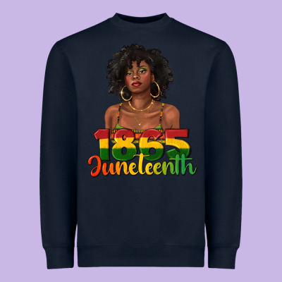 Heavyweight Sweatshirt 1865 juneteenth with afro black woman