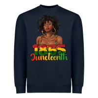 Navy 1865 juneteenth with afro black woman Heavyweight Sweatshirt - texasbilliewilder