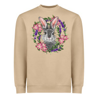 Mushroom Easter Bunny With Floral Wreath Heavyweight Sweatshirt - RanaPortraitStore