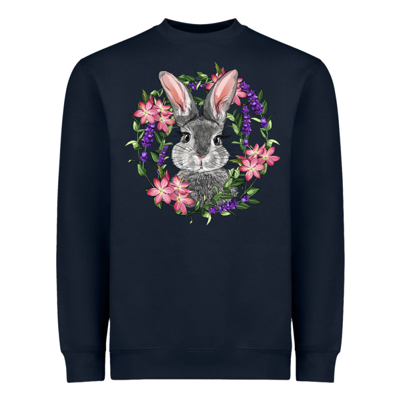 Easter Bunny With Floral Wreath Heavyweight Sweatshirt by RanaPortraitStore | Teevron