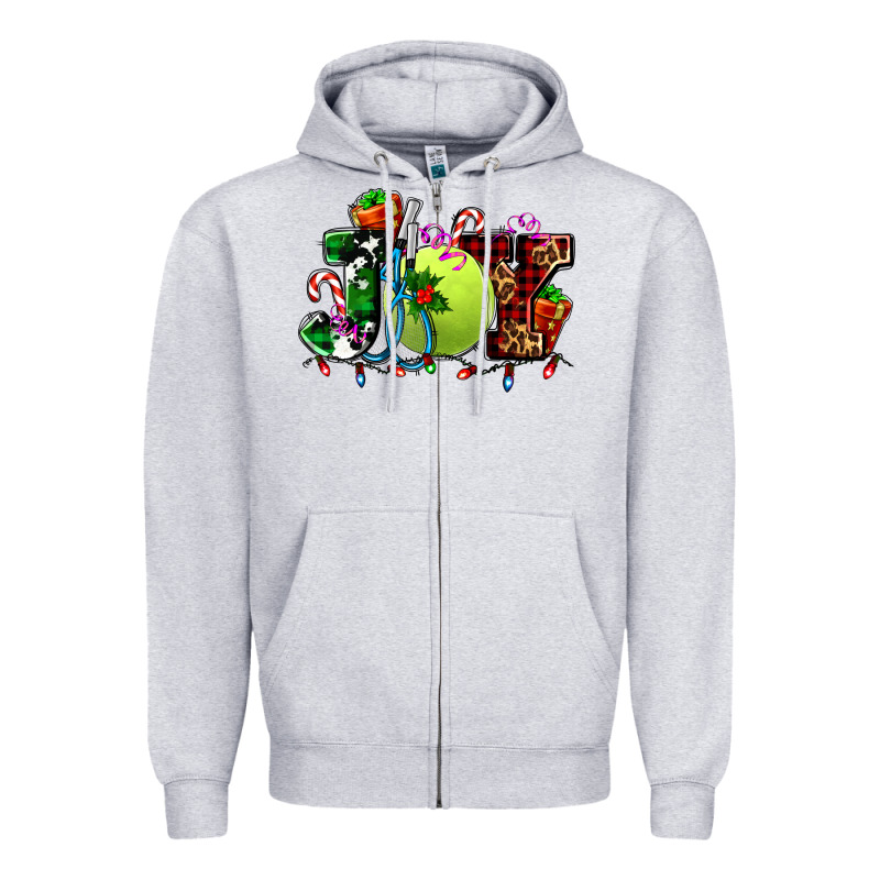 Joy And Tennis Christmas Zipper Hoodie by AdoDesignShop | Teevron