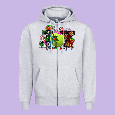 Joy And Tennis Christmas Zipper Hoodie Designed By Adodesignshop