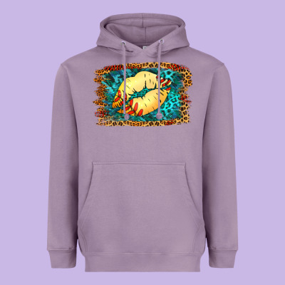 Softball Lips Heavyweight Hoodie Designed By Jasminsmagicworld