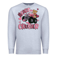 Heather Grey heart crusher Premium Sweatshirt - MaliasSmallBusiness