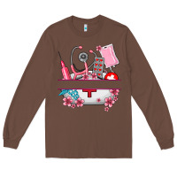 Chestnut custom name nurse hat and elements Long Sleeve Tee - AdoDesignShop