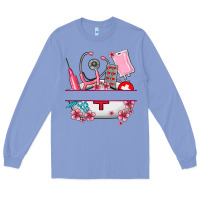 Colony Blue custom name nurse hat and elements Long Sleeve Tee - AdoDesignShop