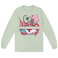 Matcha custom name nurse hat and elements Long Sleeve Tee - AdoDesignShop