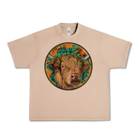 Fall Highland Cow Round Urban Heavy Tee | Teevron