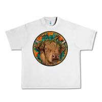 Lunar Rock fall highland cow round Urban Heavy Tee - RanaPortraitStore