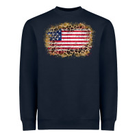 Navy america leopard glitter flag Heavyweight Sweatshirt - Zillion Design Studio