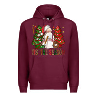 Burgundy tis' the season baseball christmas cakes bbs Premium Hoodie - BundleAndBundleShop