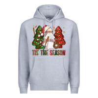 Heather Grey tis' the season baseball christmas cakes bbs Premium Hoodie - BundleAndBundleShop
