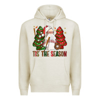Oatmeal Heather tis' the season baseball christmas cakes bbs Premium Hoodie - BundleAndBundleShop