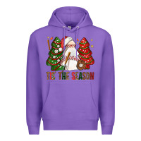 Purple tis' the season baseball christmas cakes bbs Premium Hoodie - BundleAndBundleShop