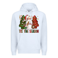 White tis' the season baseball christmas cakes bbs Premium Hoodie - BundleAndBundleShop